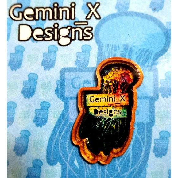 Jellyfish Jellies colorful Gemini X Designs Collectible Trading Pin - Picture 2 of 4